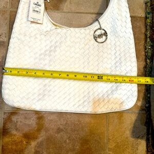 White vegan leather hobo